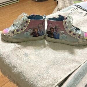 DISNEY FROZEN 2 ELSA/ANNA High Top Sneakers Toddler Size 11.